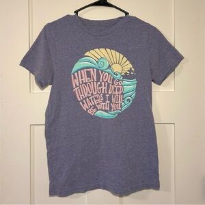 Rural King Christian Bible verse graphic tee - purple, size S